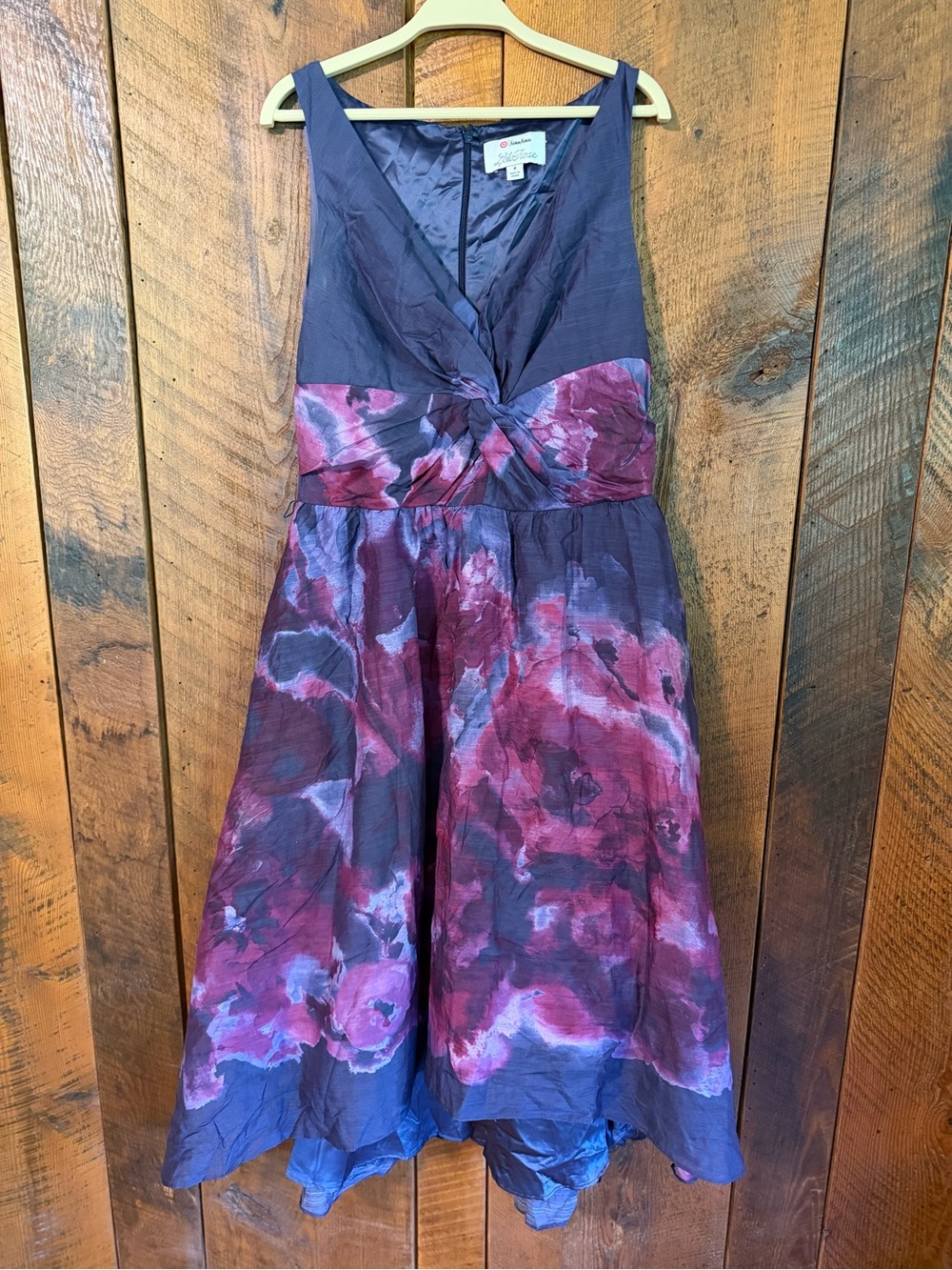 Lela Rose Neiman Marcus Target Floral High Low Cocktail Dress Size 8 Purple
